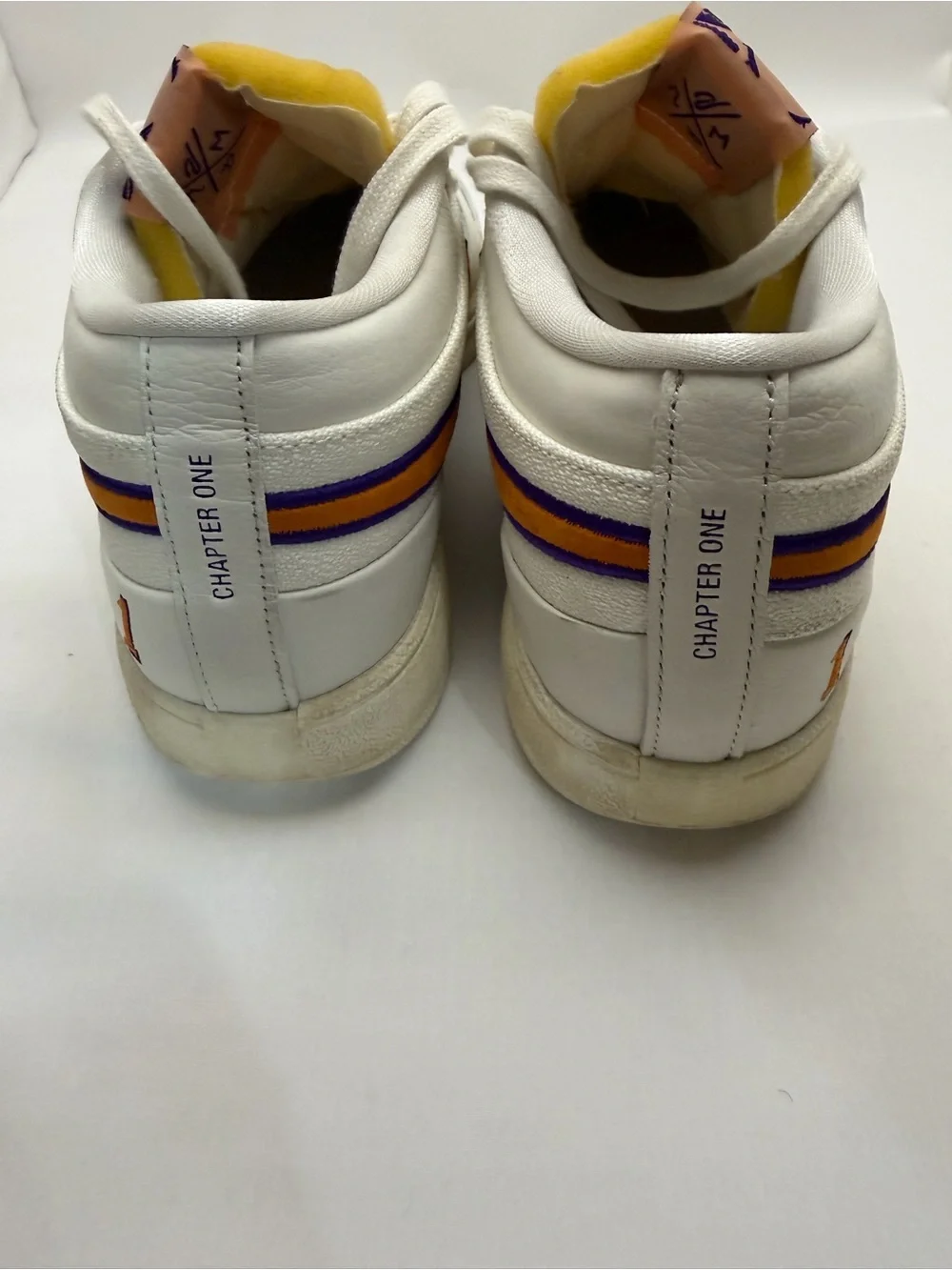Nike mens Book 1 Sneakers Sail/Clay Orange and Purple